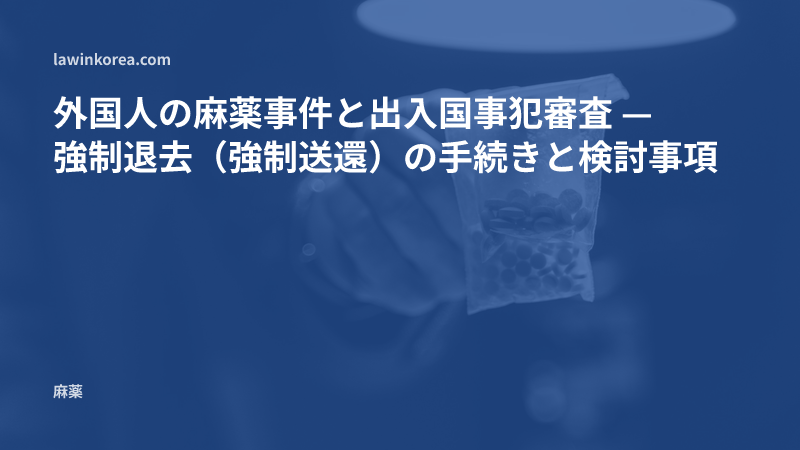 錠剤が入った証拠品袋を持つ手の写真: 外国人の麻薬事件と出入国事犯審査 — 強制退去（強制送還）の手続きと検討事項