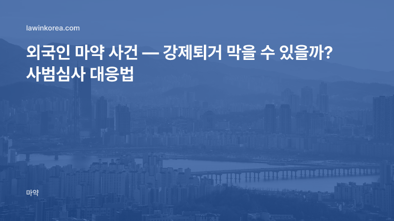 외국인 마약 사건과 출입국 사범심사 — 절차와 검토 사항
