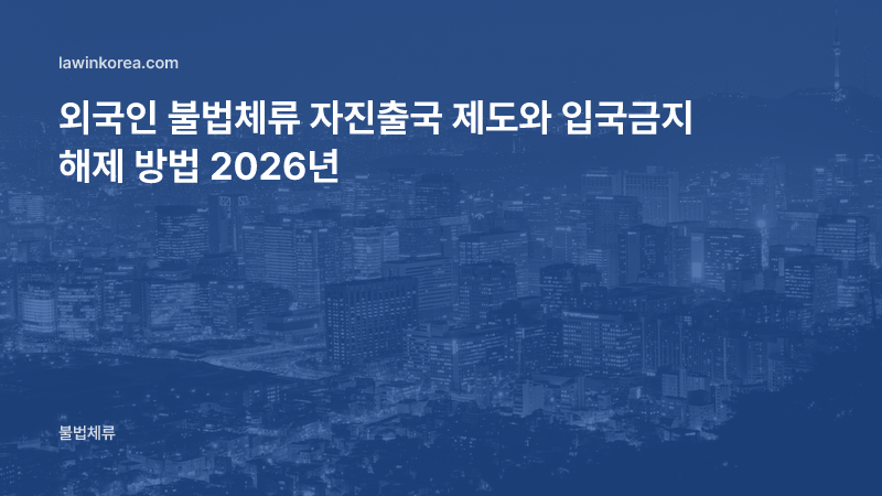 불법체류(체류기간 초과·오버스테이) 자진출국 — 입국금지 기간·해제 방법