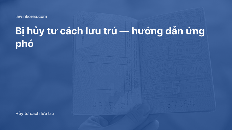 Ảnh trang hộ chiếu có đóng dấu đang mở: Bị hủy tư cách lưu trú — hướng dẫn ứng phó